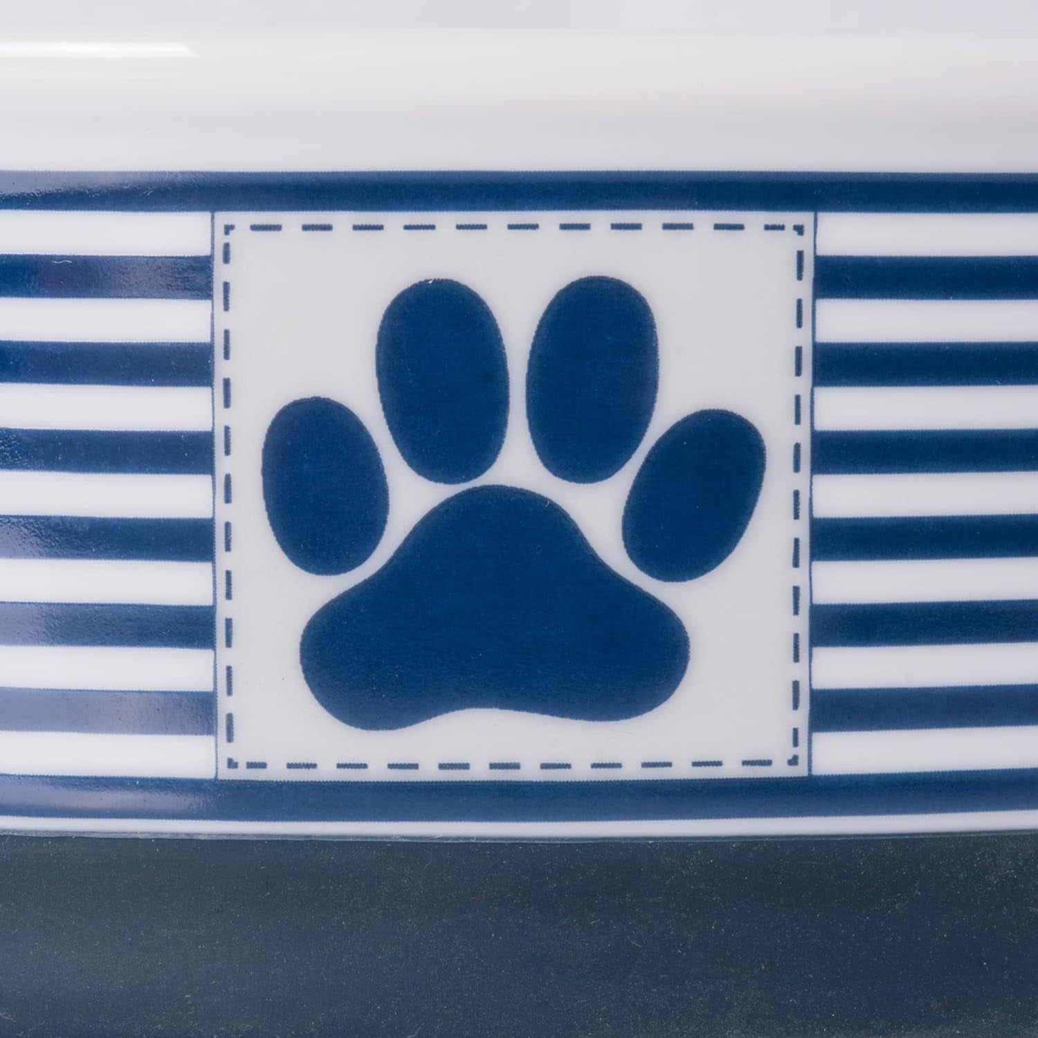 Paw & Patch Ceramic Pet Collection, Large Set, 7.5X2.4", Nautical Blue, 2 Piece